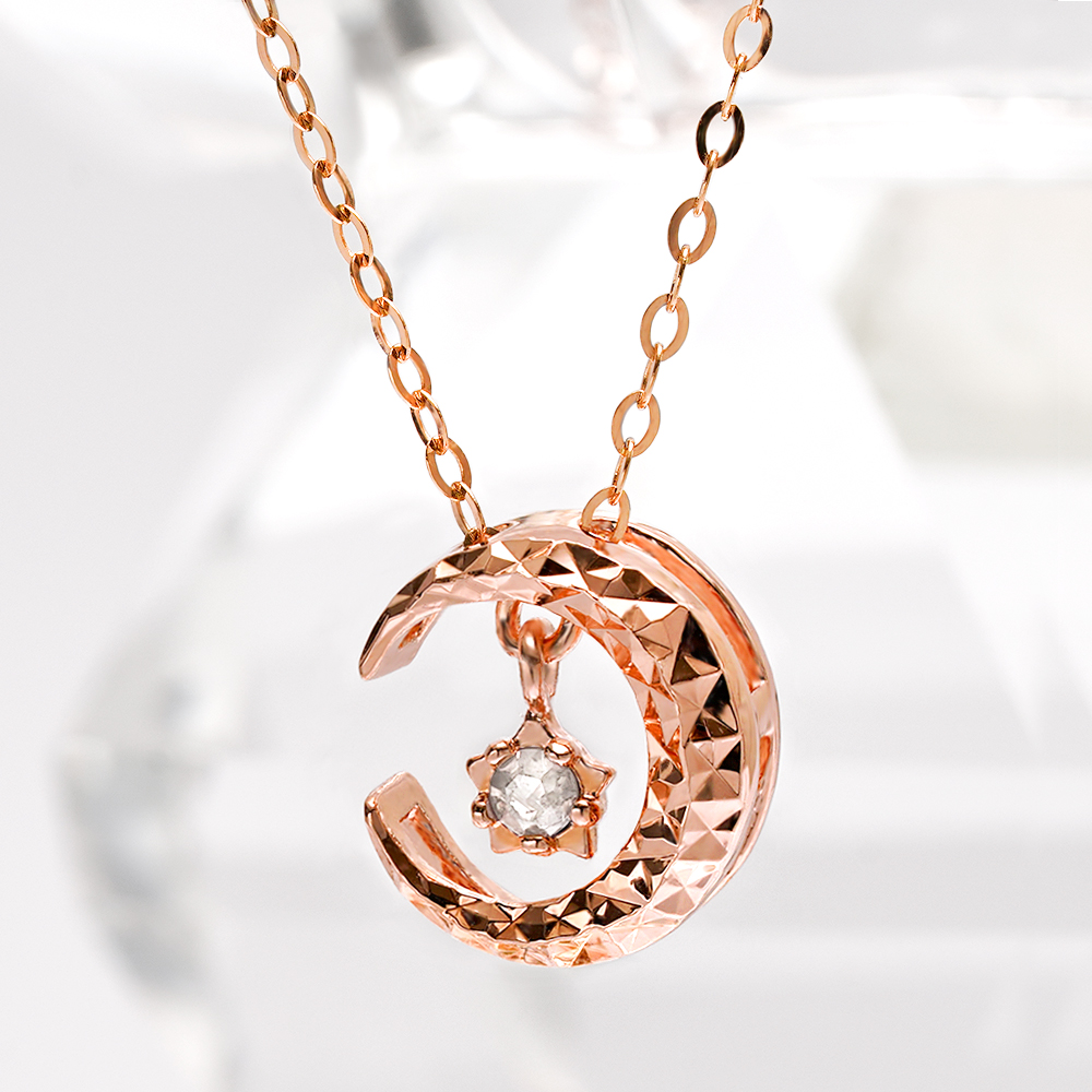 14K 18K 로즈골드 데일리 여성 레이어드 문샤인 금 목걸이