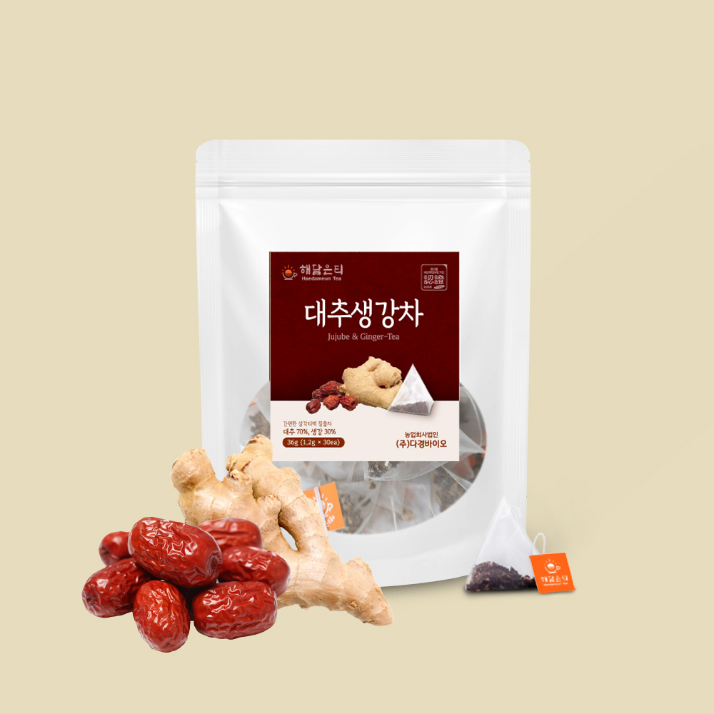 해담은티 국산 대추생강차 생분해티백 1.2g x 30개입 - 상품 이미지