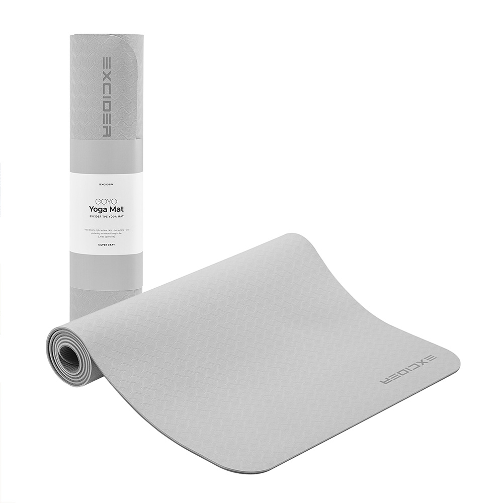 엑사이더 고요 TPE 요가매트 6mm 실버그레이 와이드 운동 헬스 메트 홈트