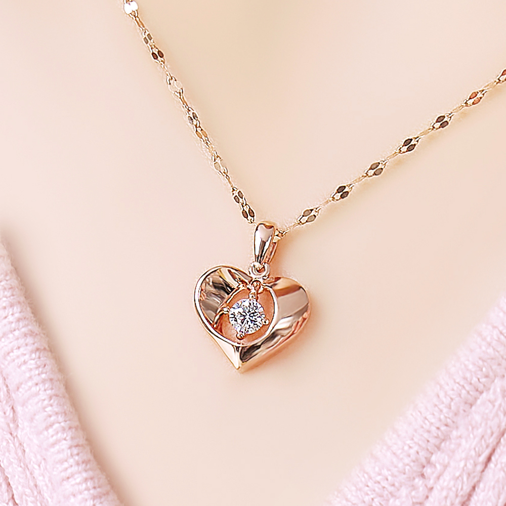 14K 18K 목걸이 모이사나이트 다이아 GRA 감별보증서 아리엘 데일리 하트 여자목걸이 이미지 4