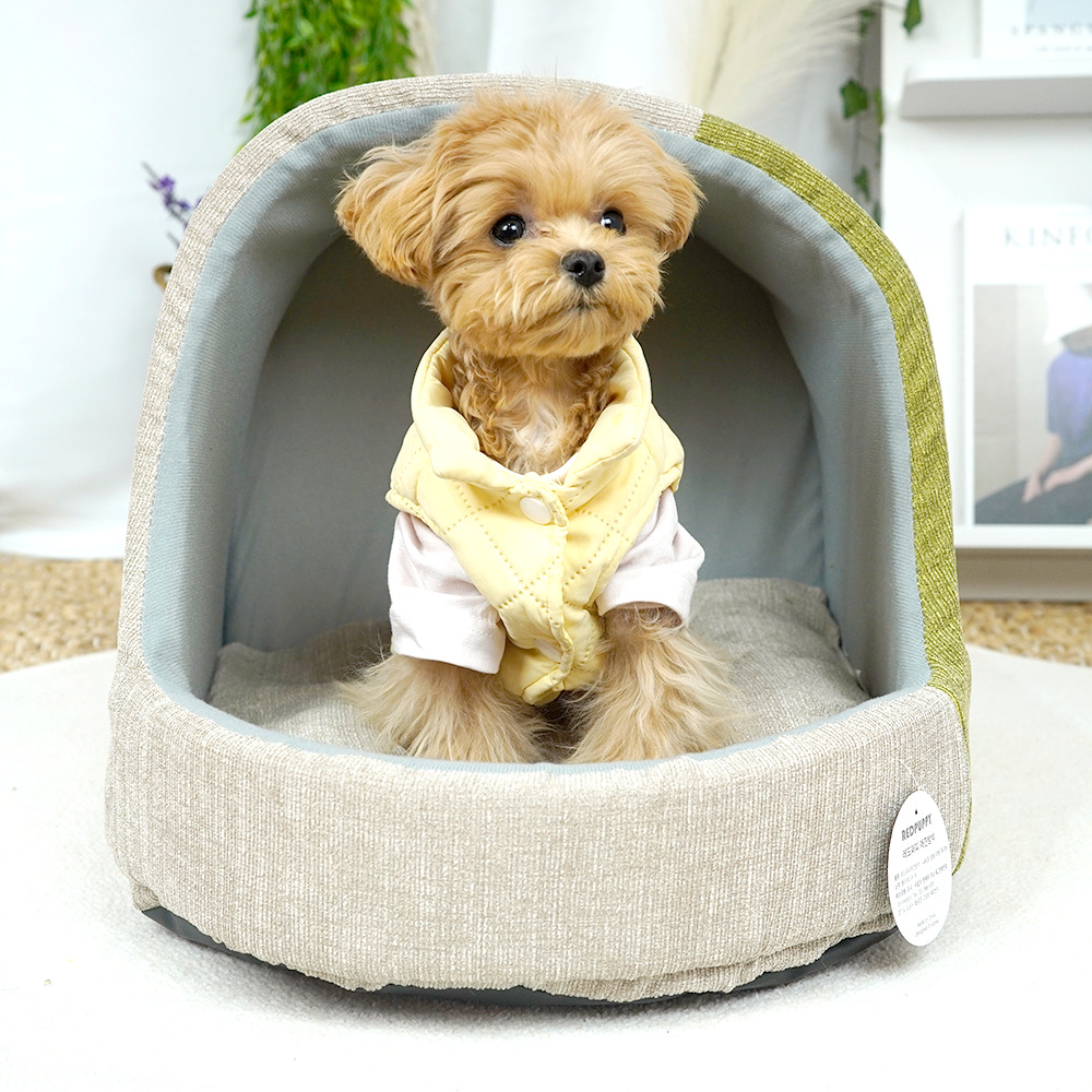 개과천선 투톤 스토리 강아지 하우스 코듀로이 동굴 쿠션집 애견 방석 침대 고양이 숨숨집