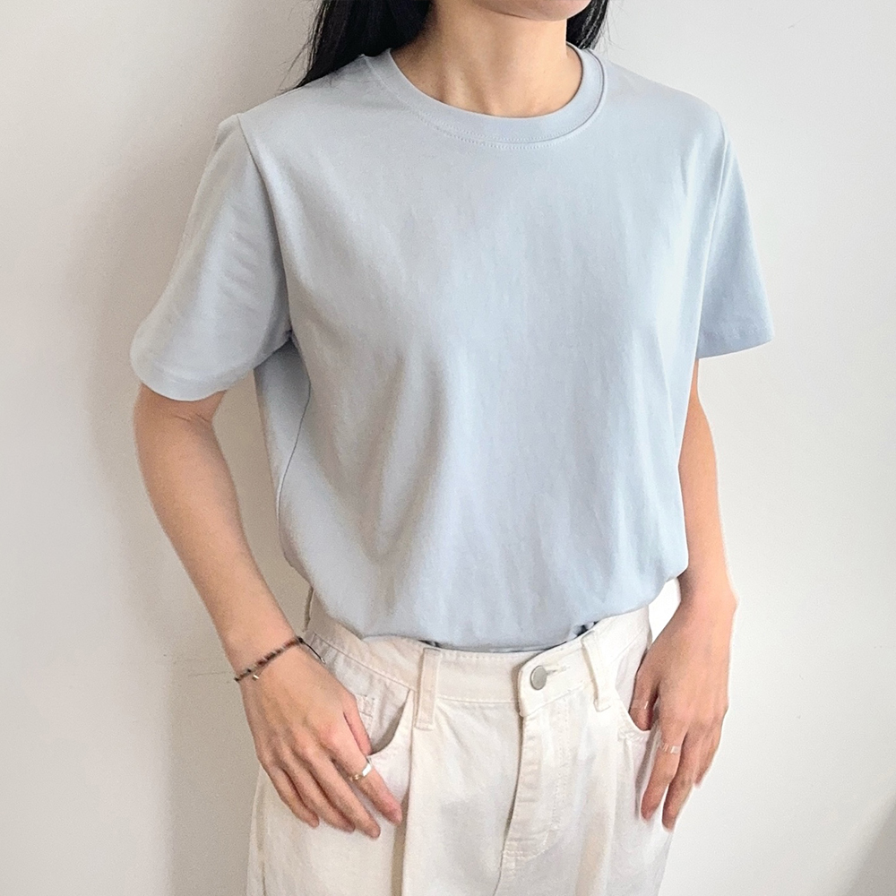 무지 여성면티셔츠 반팔 루즈핏 기본 티셔츠 이미지