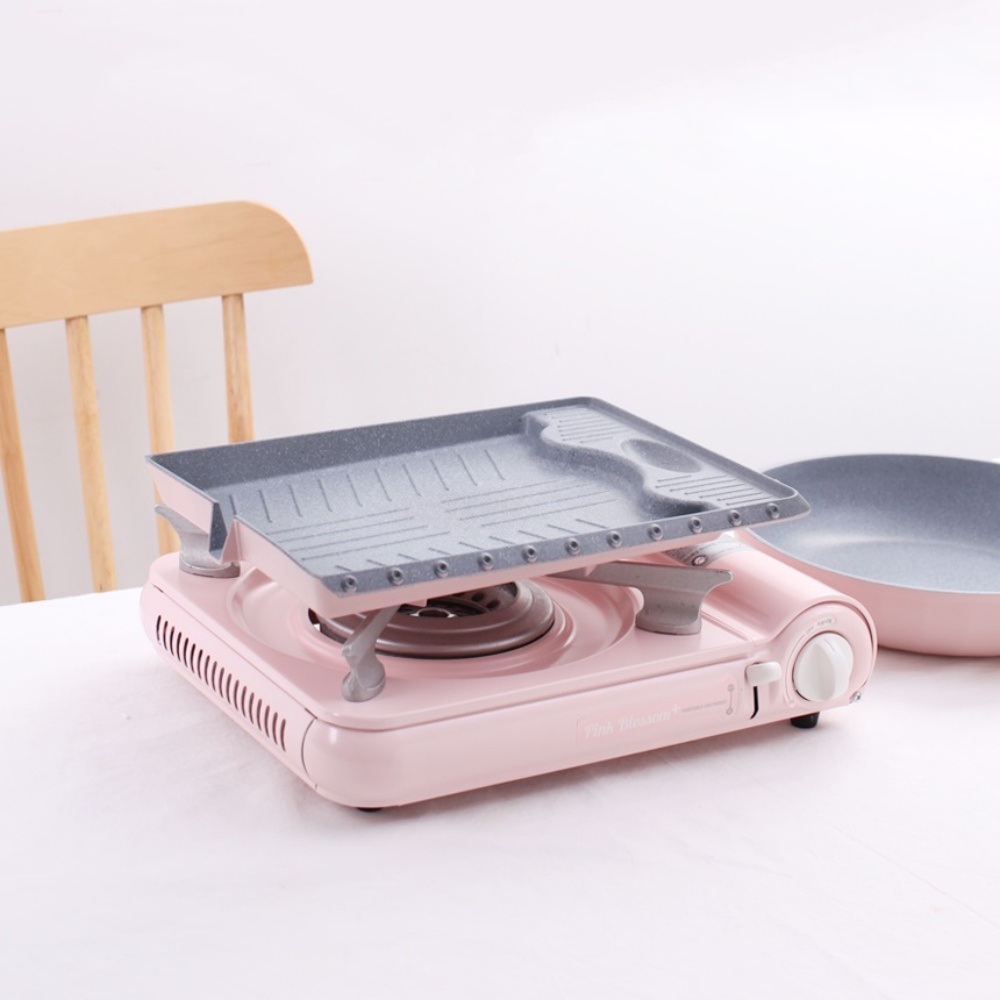 휴대용 가스버너 슬림 캠핑버너 부루스타 썬터치 핑크 가스렌지