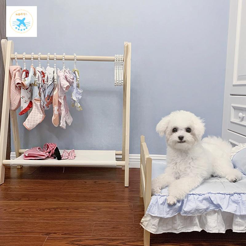 강아지 옷장 행거 고양이 원목 미니 옷걸이 애견 - 상세 이미지 3