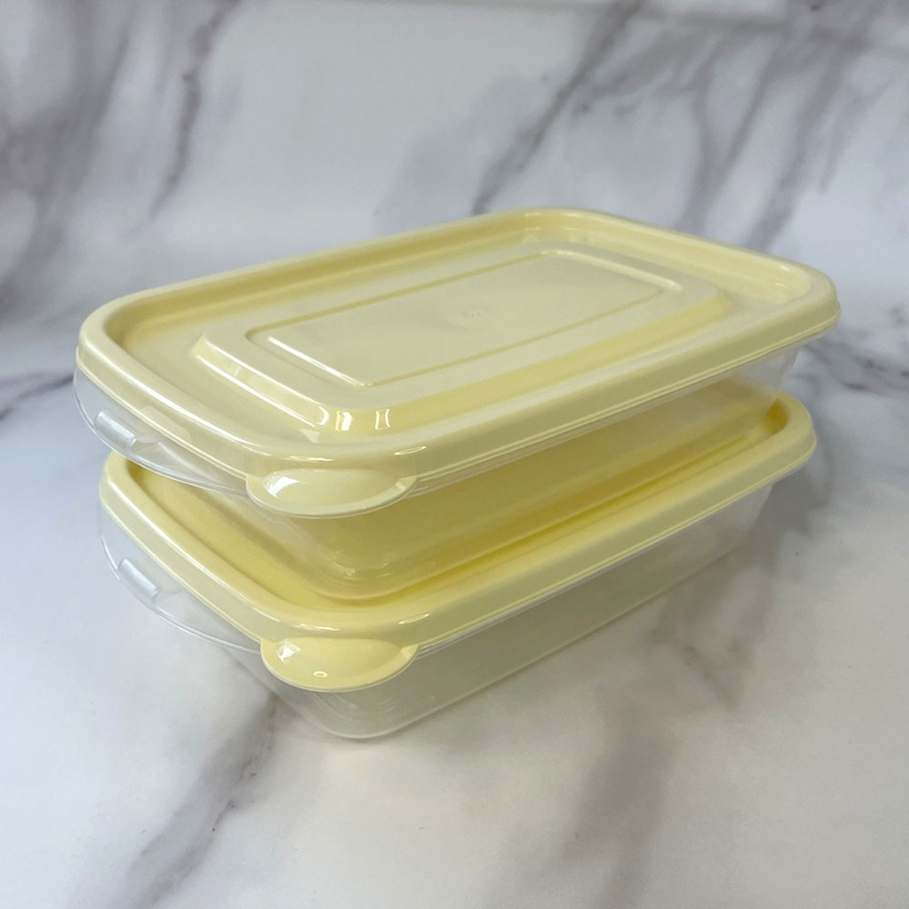 동양 탁 투명 밀폐용기 직사각 1.2L 2P 냉장고정리 반찬통 밥 국 소분 보관 - 상품 이미지