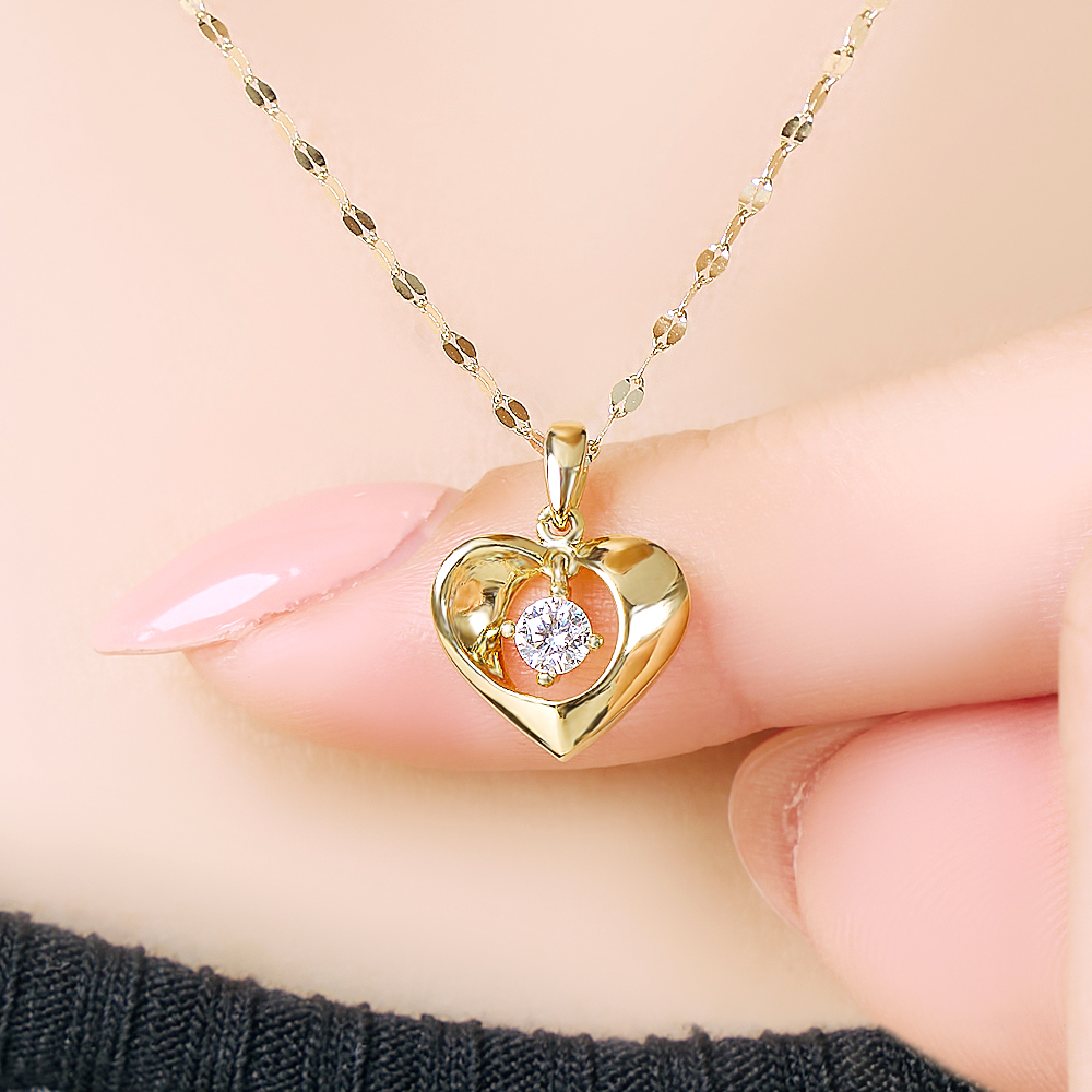 14K 18K 목걸이 모이사나이트 다이아 GRA 감별보증서 아리엘 데일리 하트 여자목걸이 이미지 3