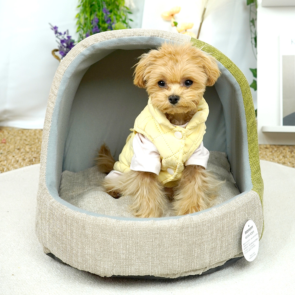 개과천선 투톤 스토리 강아지 하우스 코듀로이 동굴 쿠션집 애견 방석 침대 고양이 숨숨집