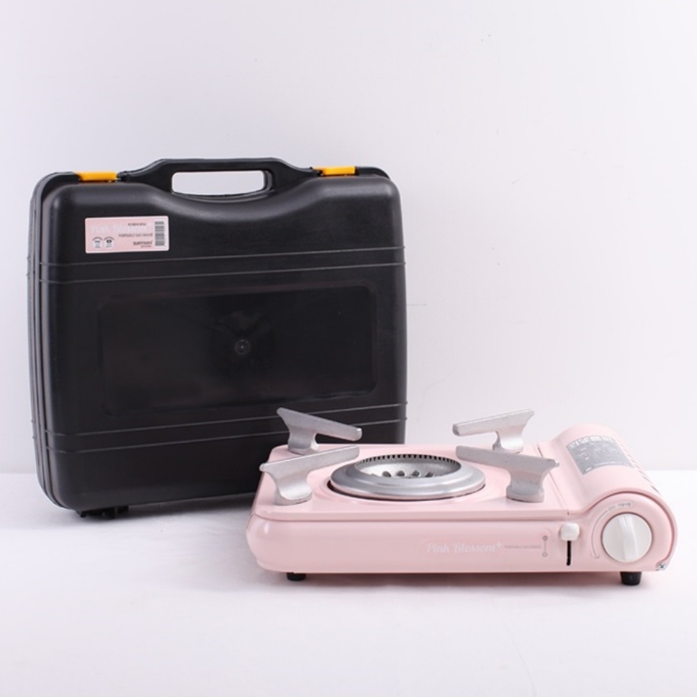 휴대용 가스버너 슬림 캠핑버너 부루스타 썬터치 핑크 가스렌지