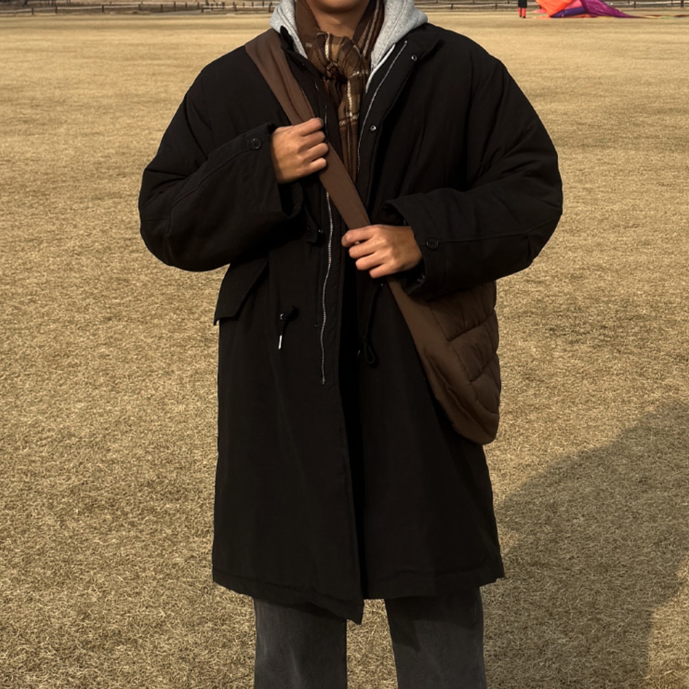 남자 이토 오버핏 겨울 롱 야상 패딩 점퍼 개파카 - 상품 이미지