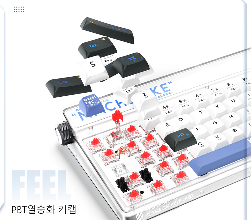 MACHENIKE KT68 기계식 키보드 핫스왑 RGB라이트 68키 유선 무선 키보드 - 상세 이미지 4