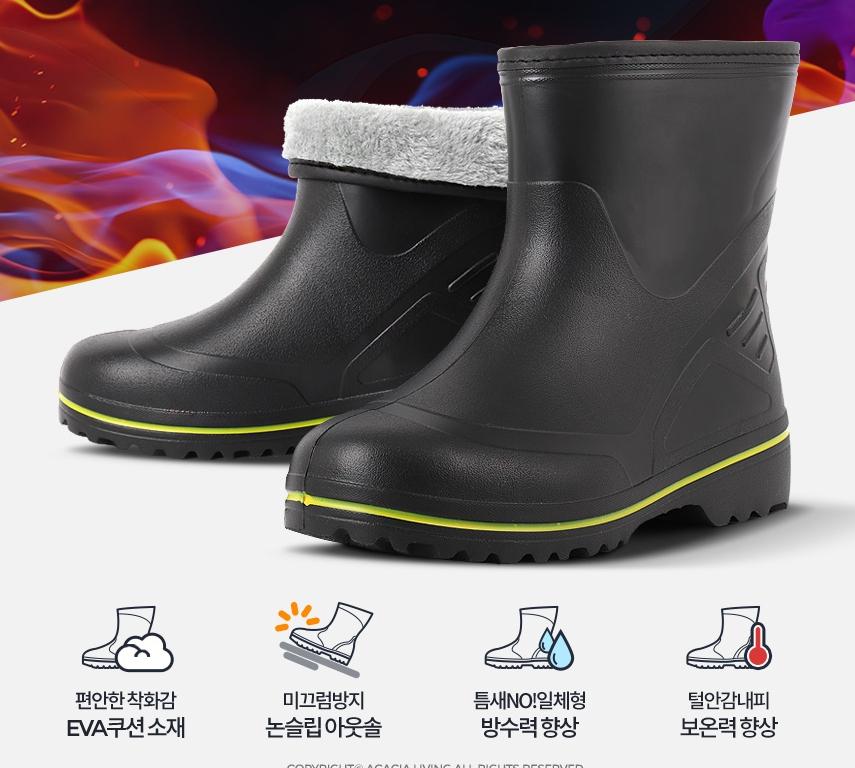 따뜻한 여성 주방 장화 겨울 방한화 여성 주방 털신 - 상세 이미지 2