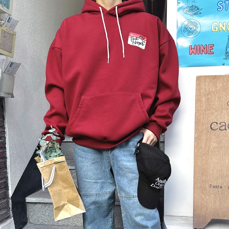 남자 턴스 오버핏 겨울 기모 이중지 합포 패치 후드티 - 상세 이미지 5
