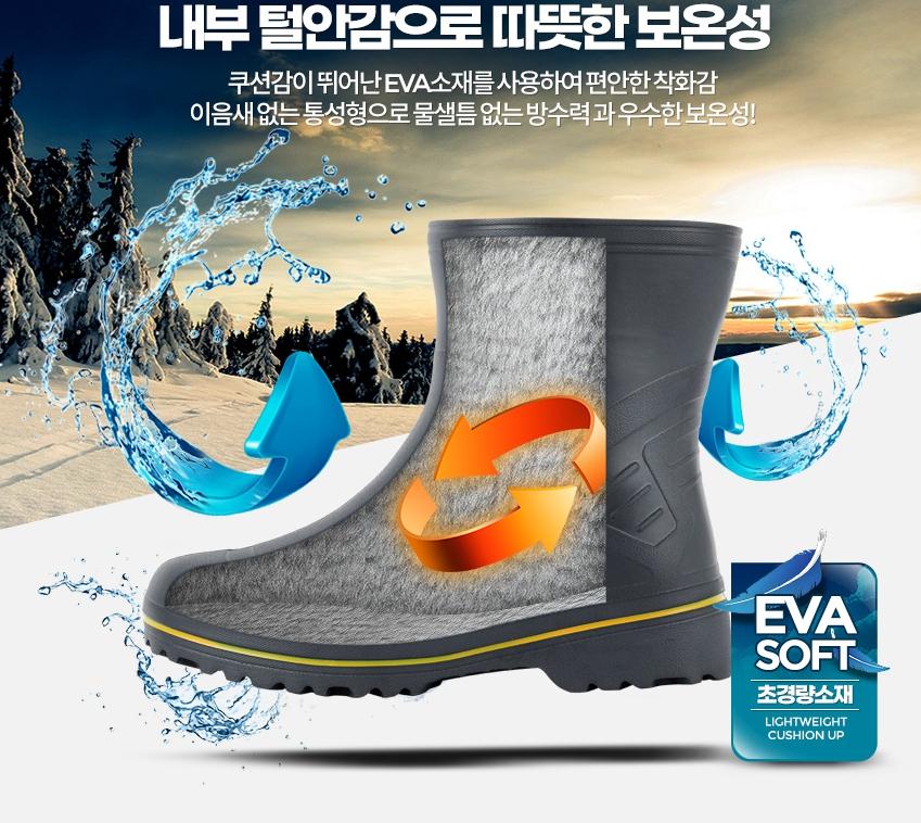 따뜻한 여성 주방 장화 겨울 방한화 여성 주방 털신 - 상세 이미지 3
