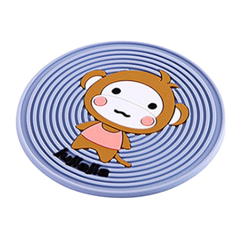 컬러풀 동물 티 코스터 컵 패드 미끄럼방지 원형 아기몽키