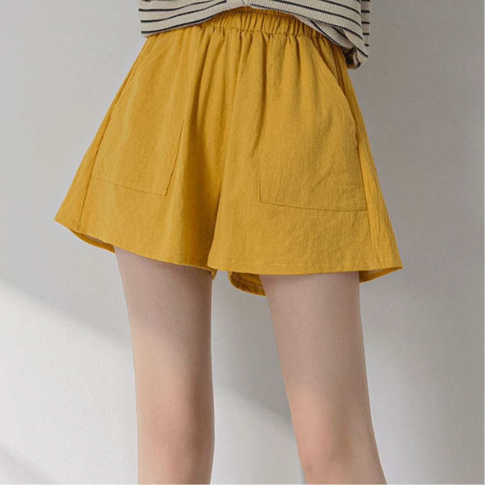 여성고무줄반바지 여자 큐롯 통 주름 치마 반바지 - 상세 이미지 5