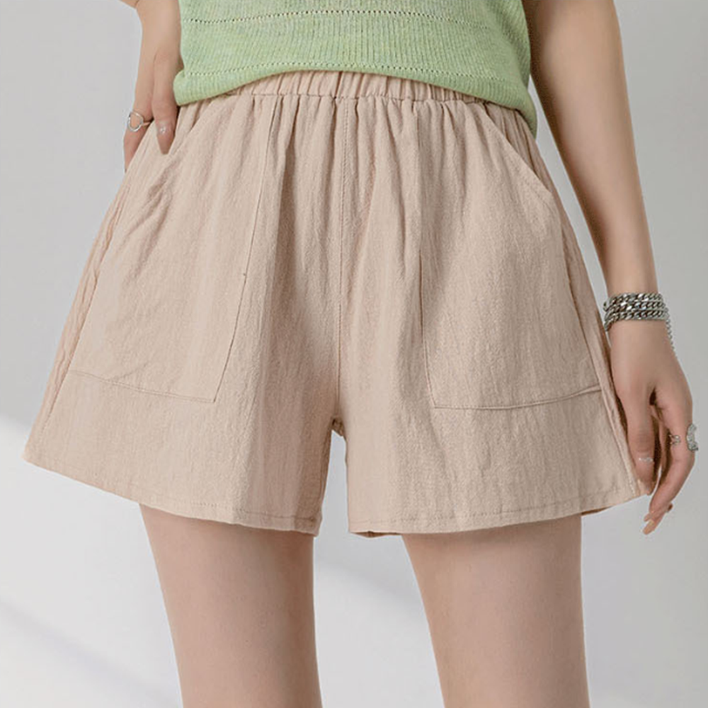 여성고무줄반바지 여자 큐롯 통 주름 치마 반바지 - 상세 이미지 3