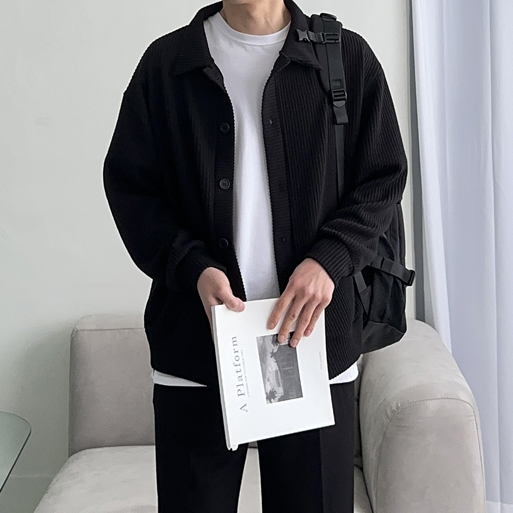 남자 오버핏 카라 가디건 남자 가디건 이미지 3