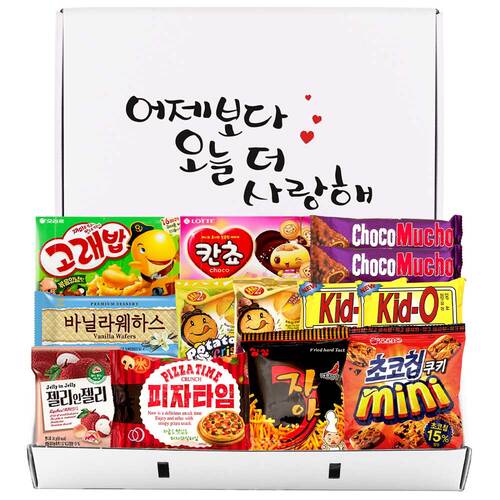 누구나조아 오늘 더 사랑해 심플 간식 과자 과자집 종합 선물 어린이 단체 대용량 - 상품 이미지