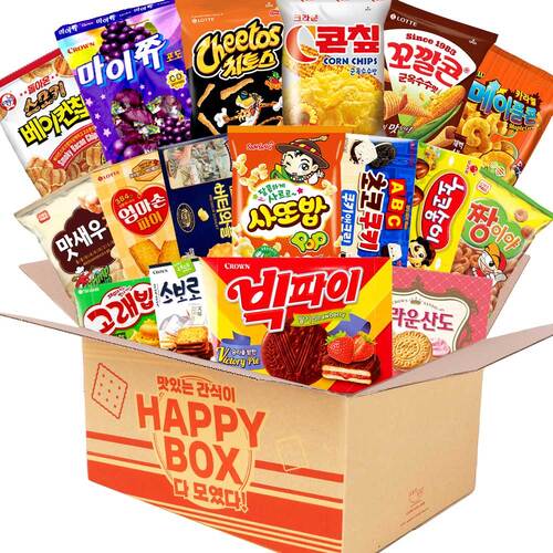 누구나조아 해피박스 스페셜B 답례품 간식 과자 모음 과자집 종합 선물 어린이 단체 대용량 세트 - 상품 이미지
