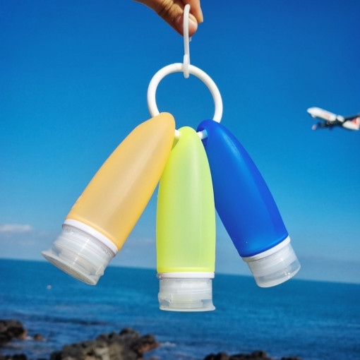 실리콘공병 수영장 여행용 고리형 휴대용 샴푸 소분 통 89ml 3개 세트 트라이투게더 제품 이미지