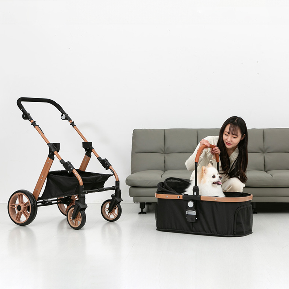 워크멍 접이식 분리형 강아지유모차 개모차 다크브라운 4101.5687, FREE(One size)