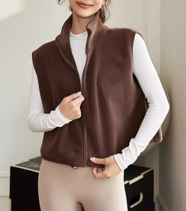 겨울요가복 요가집업 필라테스커버업 나시 조끼 프리미엄 밍크기모 이미지 6