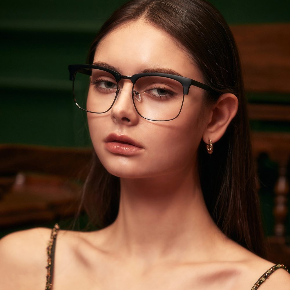 남자 사각 투명 가벼운 하금테 하은테 반뿔테 반테 빅사이즈 대두 블루라이트차단 안경