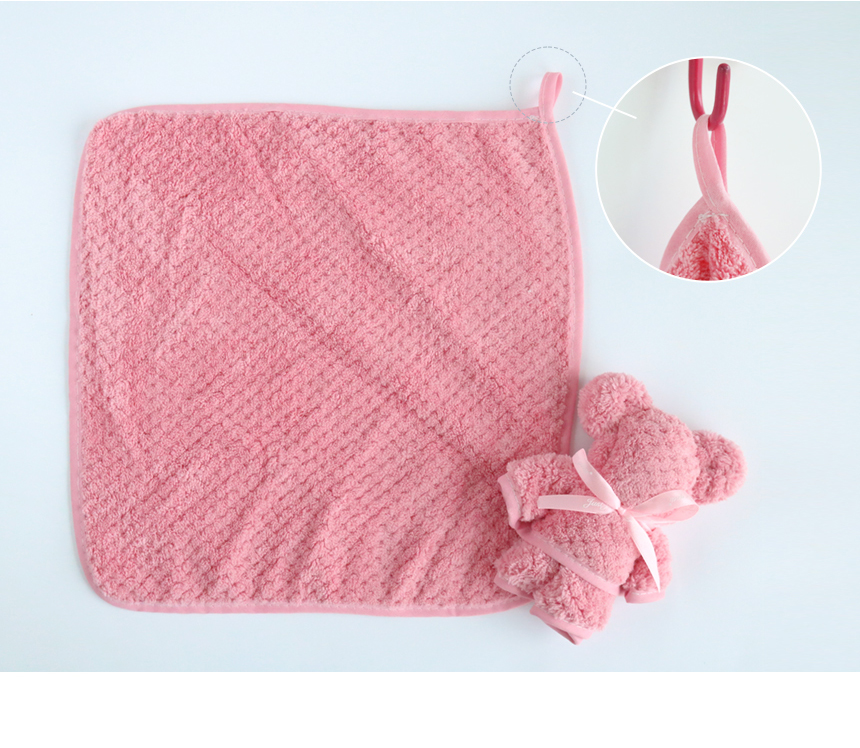 니즈엘 고리 수건 곰 타올(소) 30x30 어린이집 생일 답례품, 파스텔칫솔(핑크세트) 이미지 7