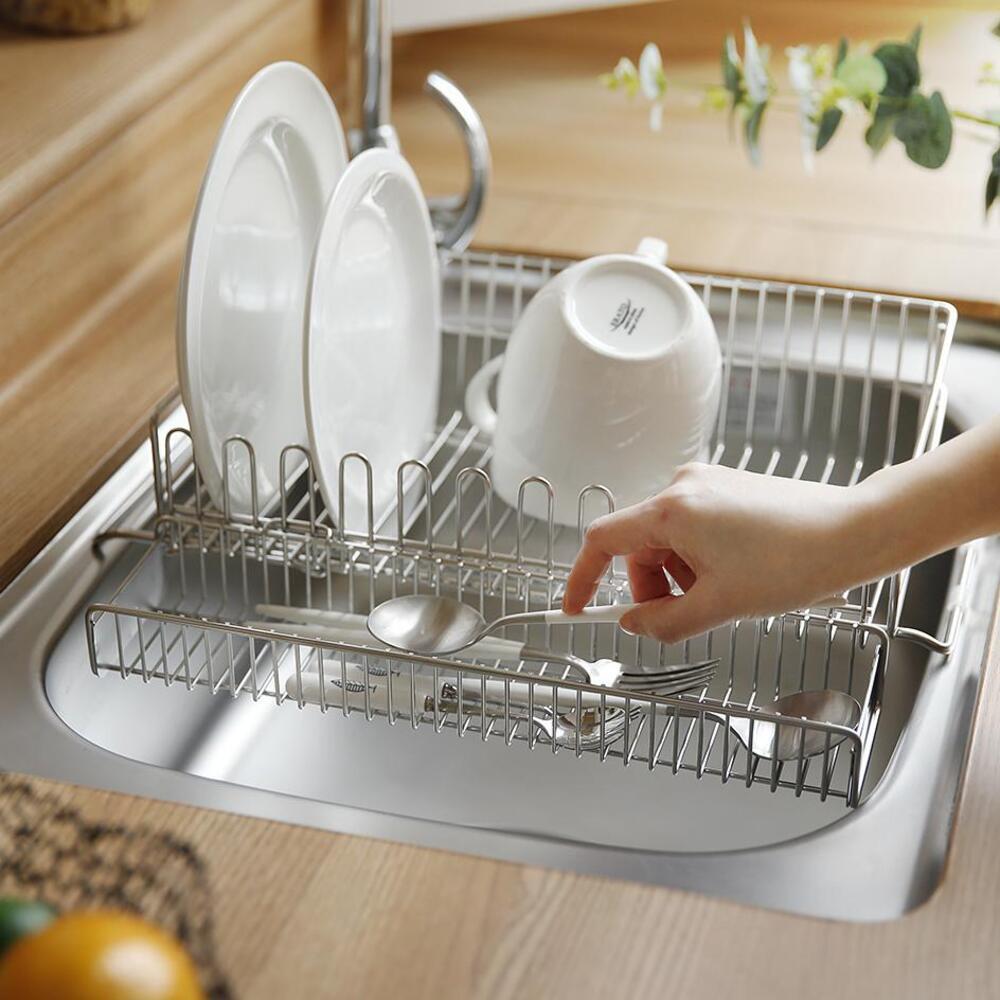 올 스텐 식기건조대 SUS304 1단 주방 싱크대 물빠짐 그릇 설거지 건조대