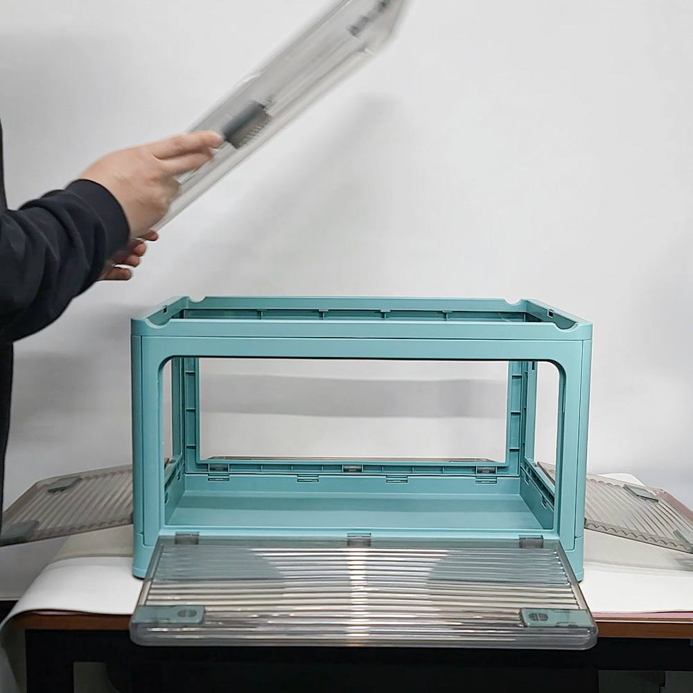 다용도 리빙박스 플라스틱 옷 수납 정리함 폴딩박스 1칸, 스몰(S) 멜란지 옐로우, 1개