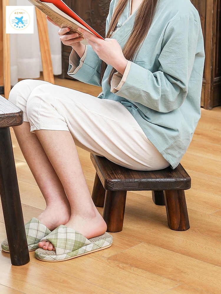 스툴 낮은 나무 발판 의자 우드 발판 미니 사각 원목 제품 이미지
