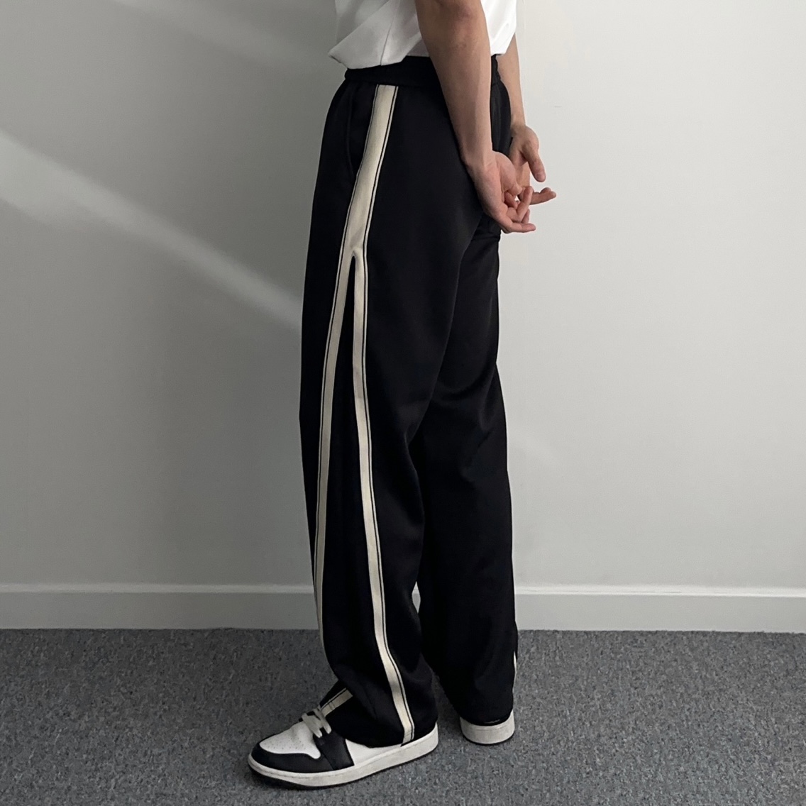 테슬팬츠 남자와이드트레이닝팬츠 남자통바지 - 상세 이미지 4