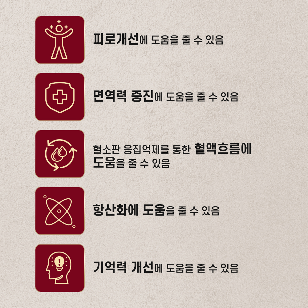 기억력 면역엔 홍삼 필름 6년근 홍삼농축액 진세노사이드 4.2mg 피로 혈행 개선에 도움 20매 이미지 7