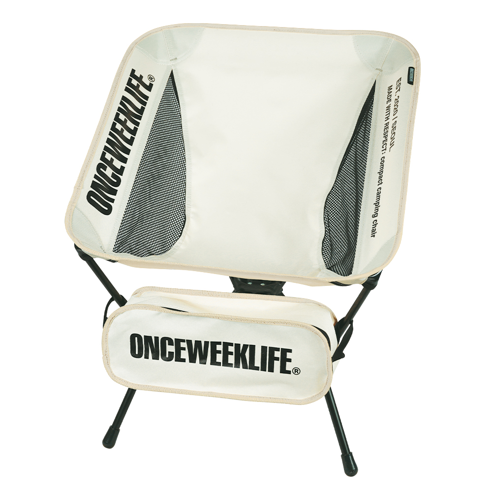 원스위크라이프 캠핑 경량 휴대용 백패킹 컴팩트 체어 아이보리