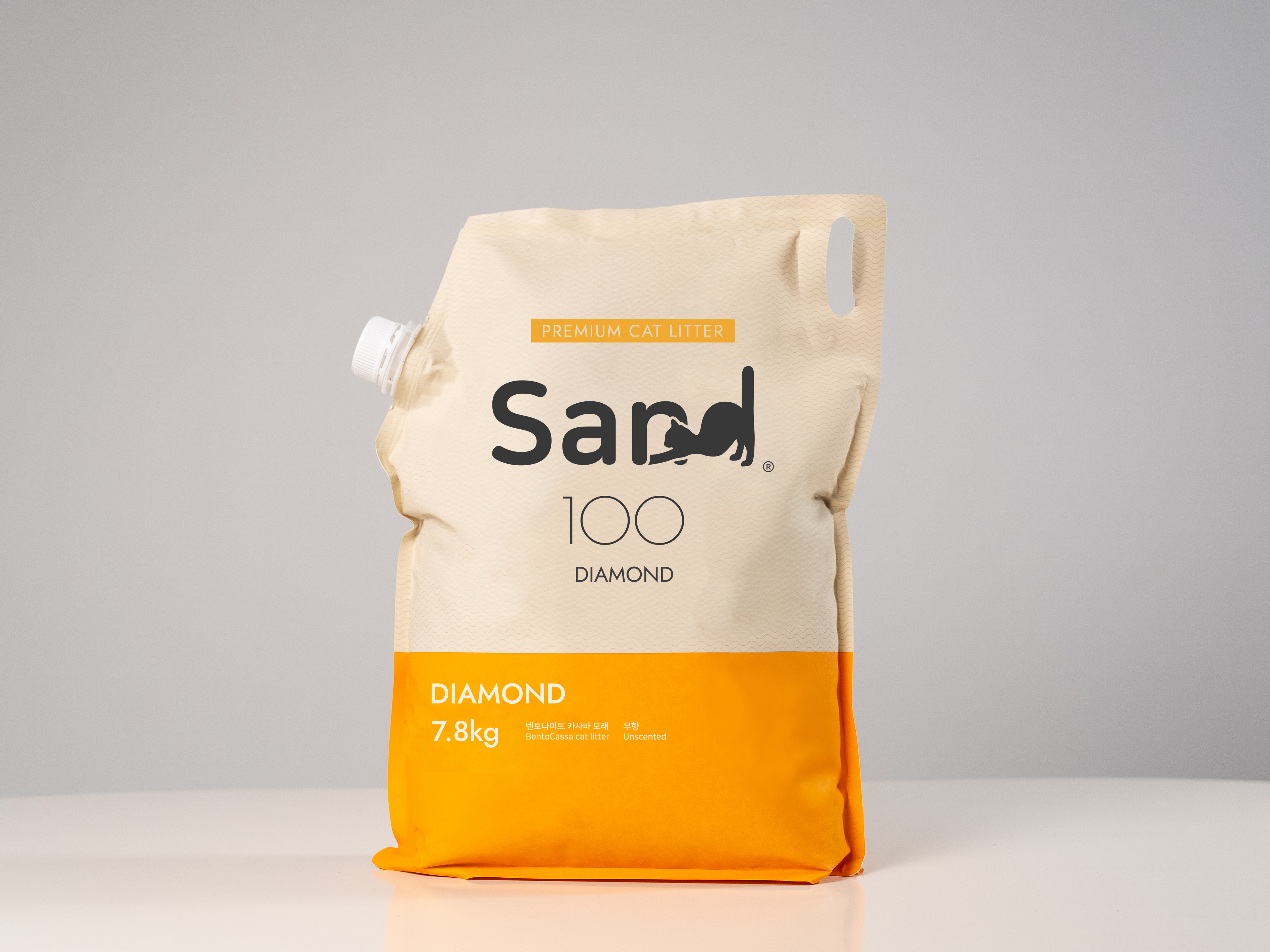 샌드백모래 다이아몬드 카사바 벤토나이트 고양이모래 7.8kg, 1개