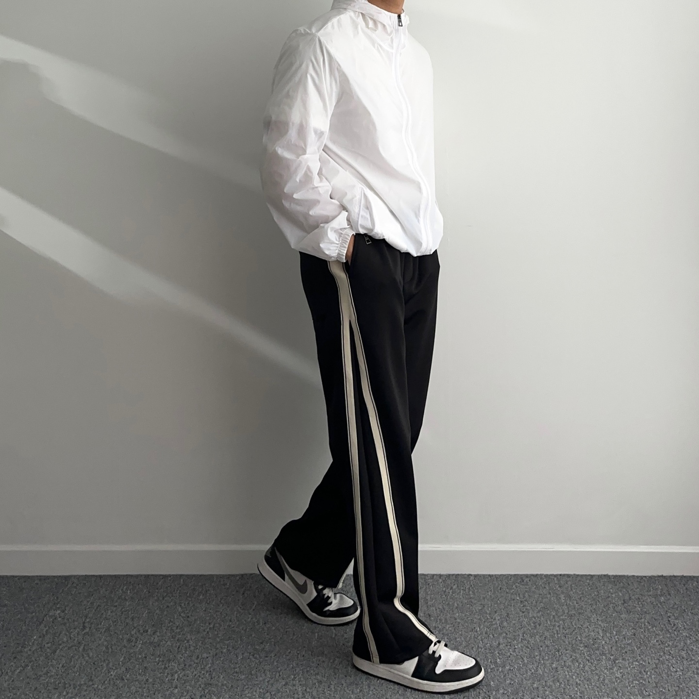 테슬팬츠 남자와이드트레이닝팬츠 남자통바지 - 상세 이미지 5