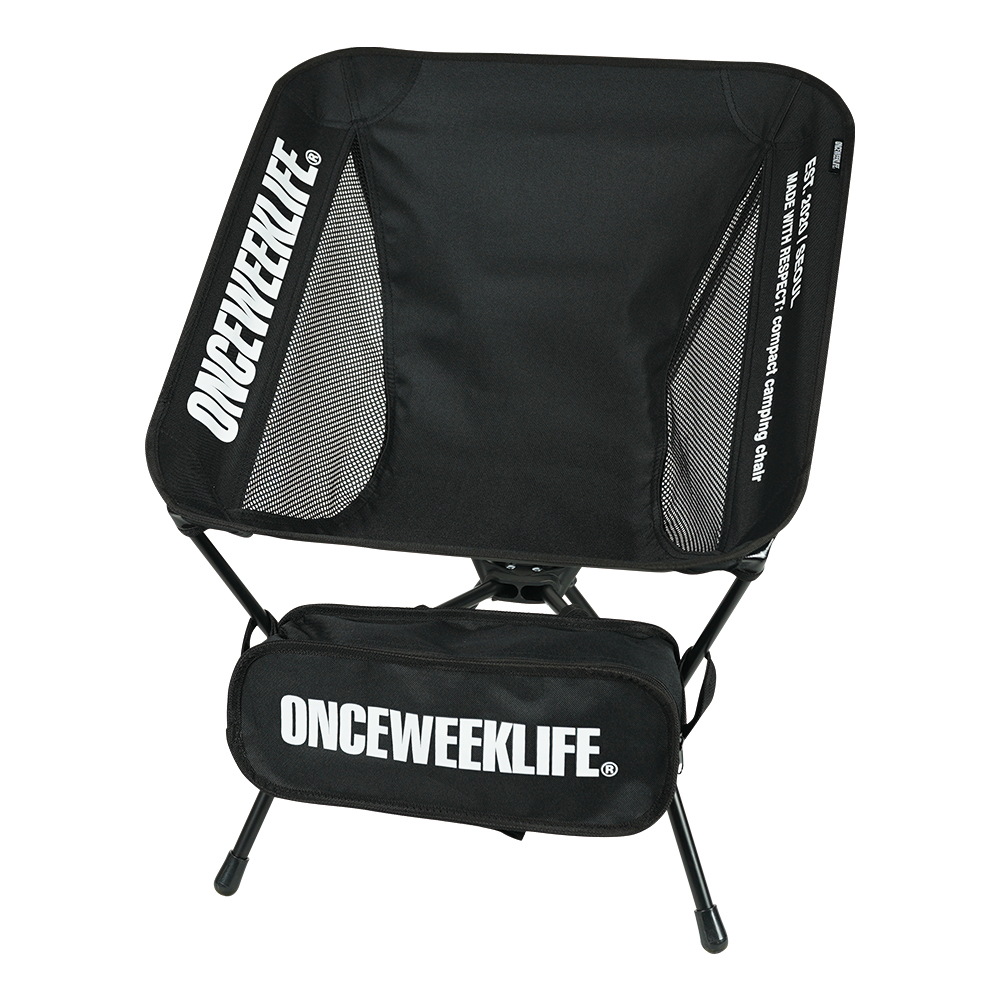 원스위크라이프 캠핑 경량 휴대용 백패킹 컴팩트 체어 블랙