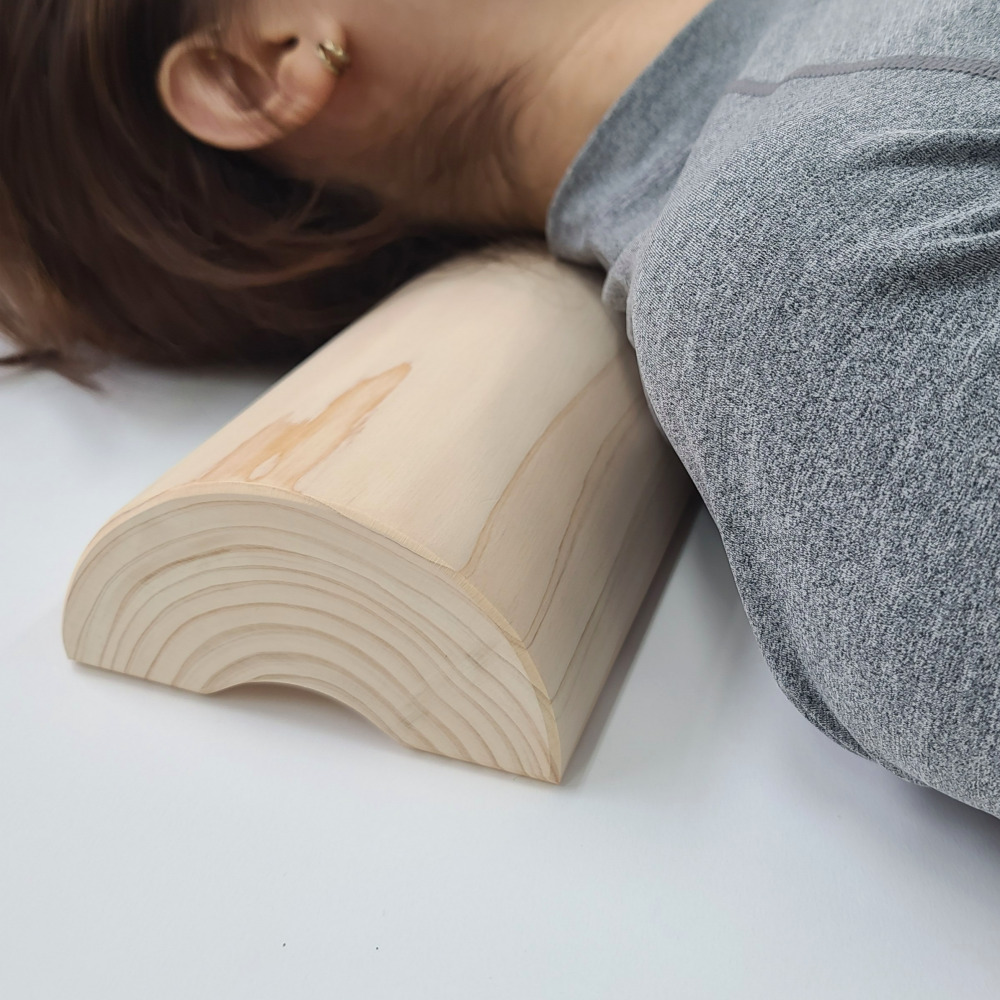 모어우드 편백나무 목침 경침 허리 일자목 거북목 경추베개 - 상품 이미지