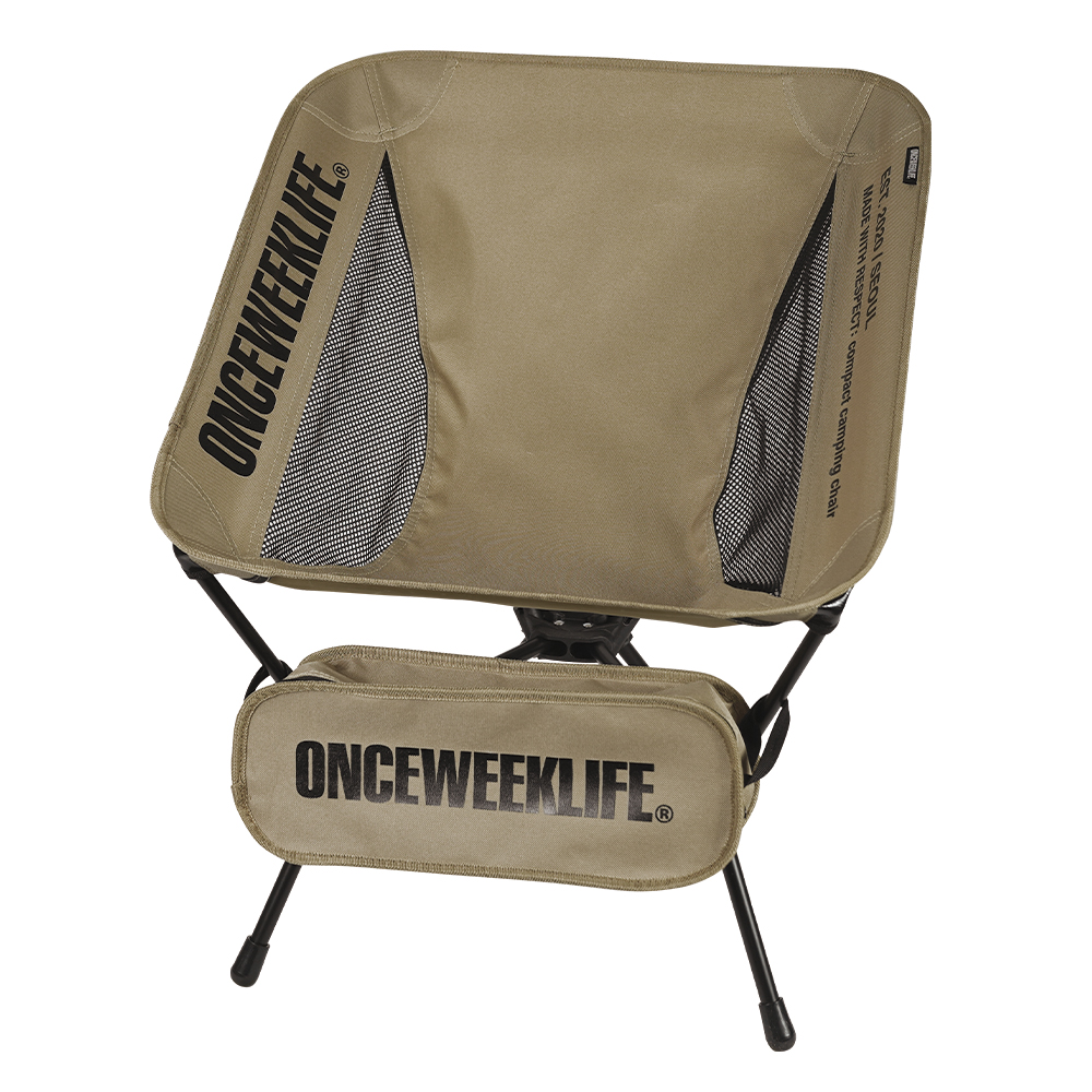 원스위크라이프 캠핑 경량 휴대용 백패킹 컴팩트 체어 베이지