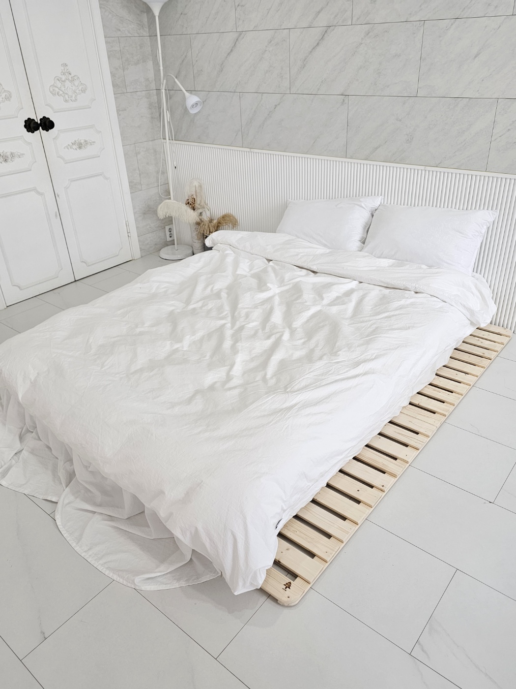 원목 저상형 침대 프레임 깔판 매트리스 받침대 침대받침 패밀리 접이식 깔판 소나무 미니싱글