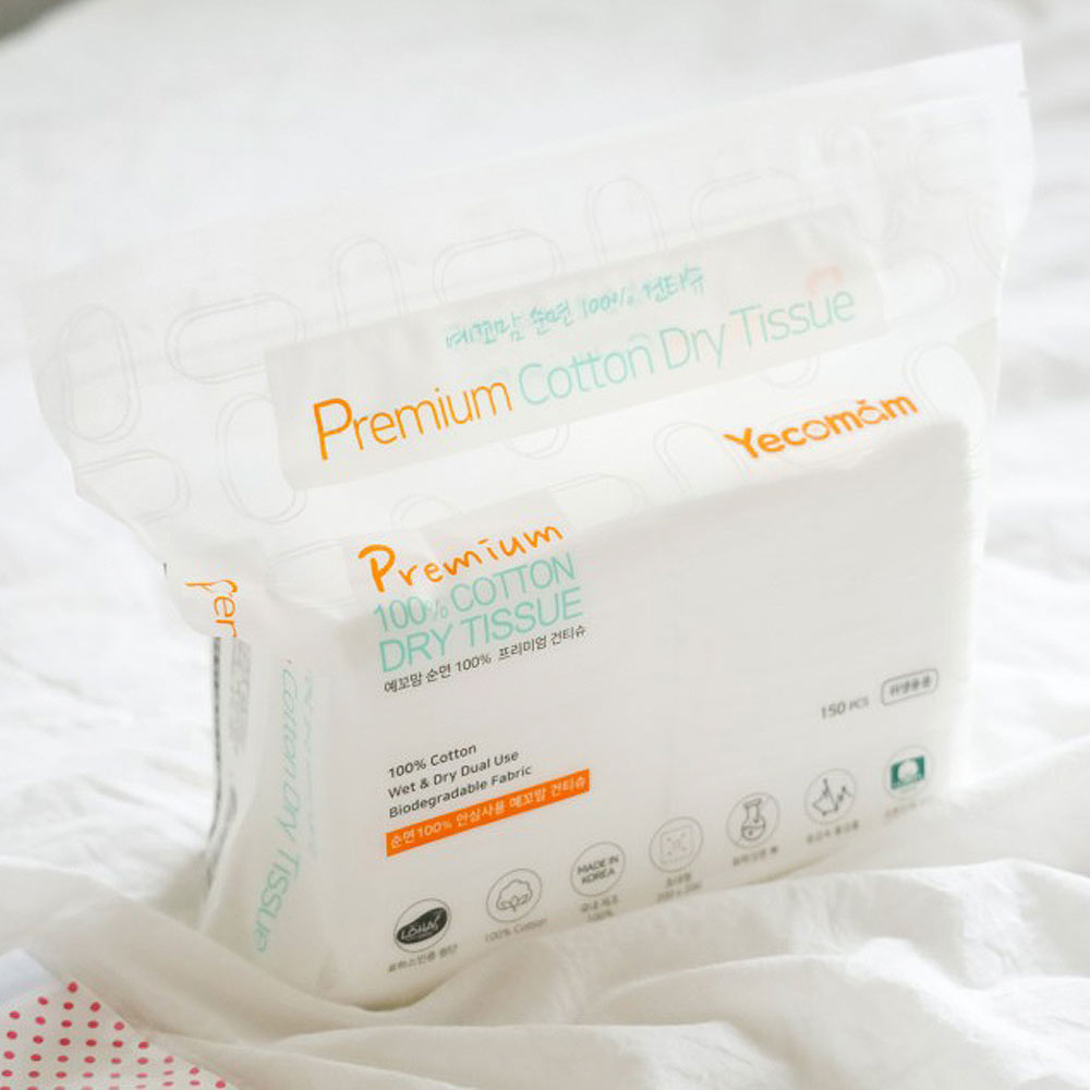 예꼬맘 신생아 아기 유아 순면 건티슈 150매, 4개