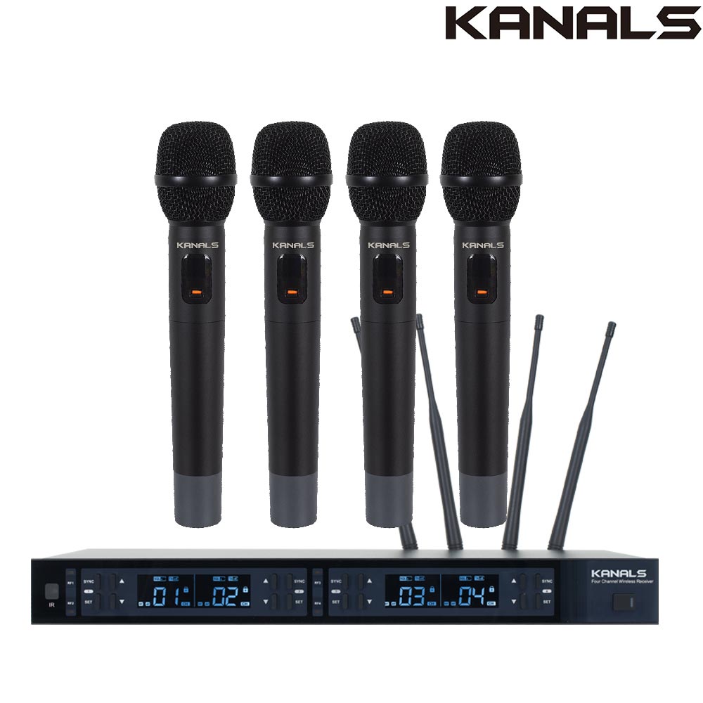 카날스 무선마이크 MW-4000 MW400 교회 방송용 공연용 핸드 4채널무선마이크