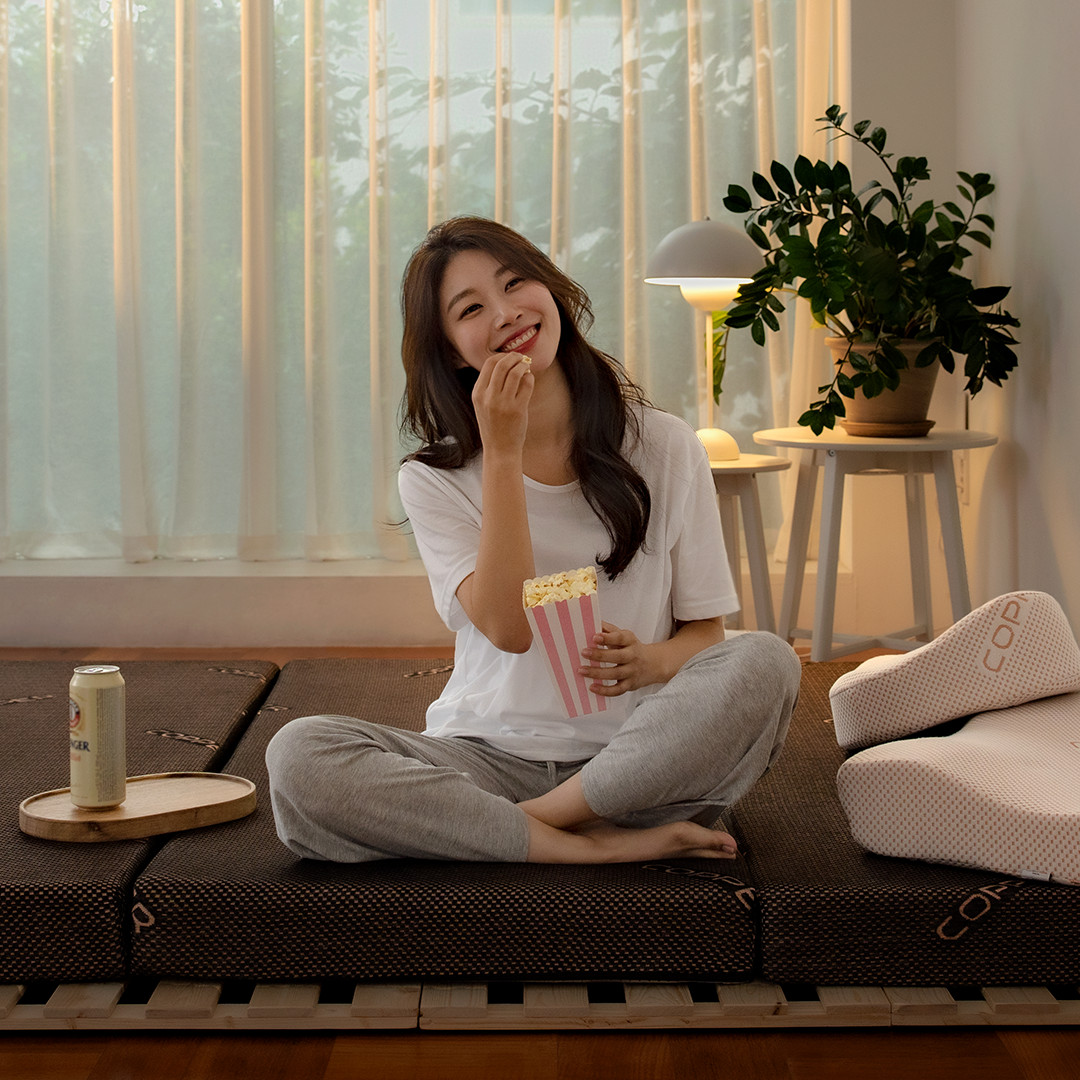 그랜레스트 발칸 3단 접이식 토퍼 블랙 슈퍼싱글 10cm