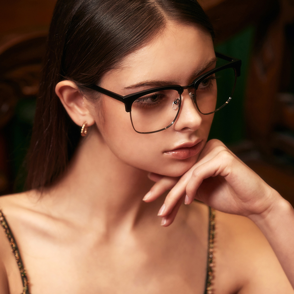 남자 사각 투명 가벼운 하금테 하은테 반뿔테 반테 빅사이즈 대두 블루라이트차단 안경