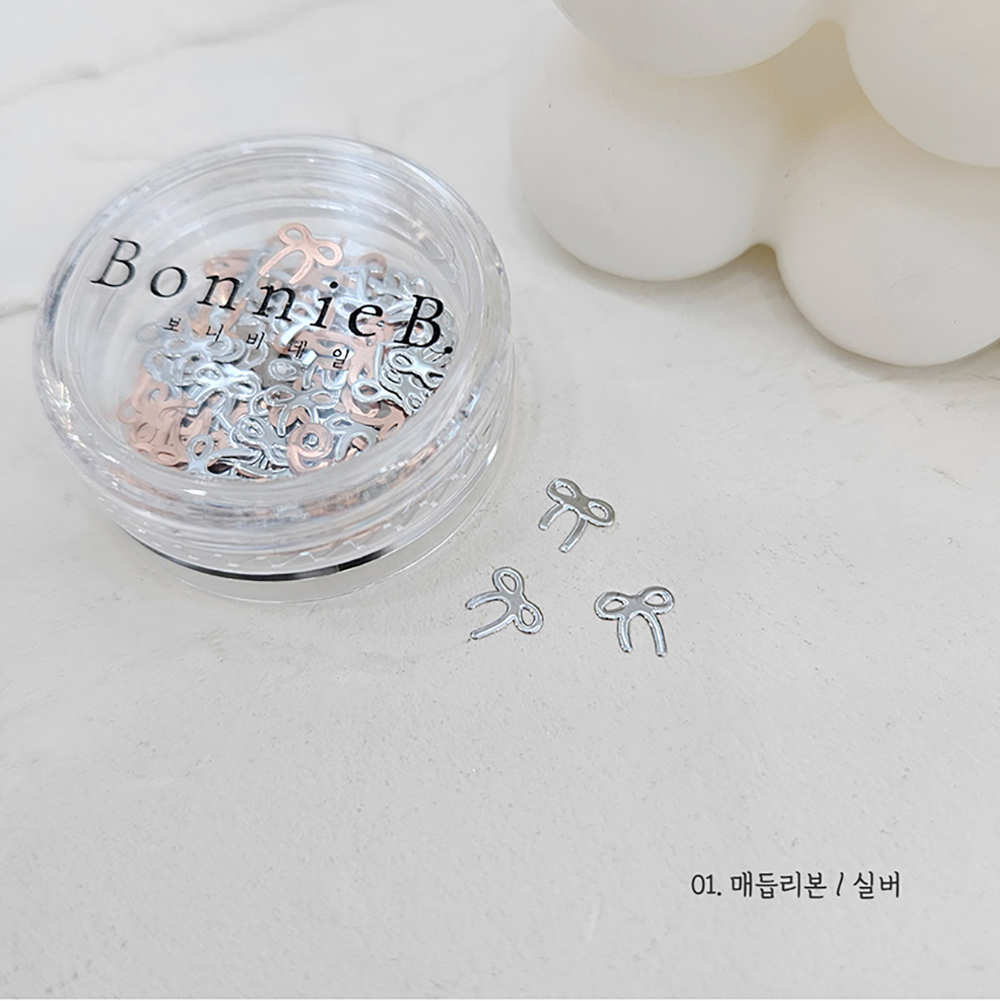 실버 보니비초박 매듭리본 초박 메탈 백금 대용량 이미지 2