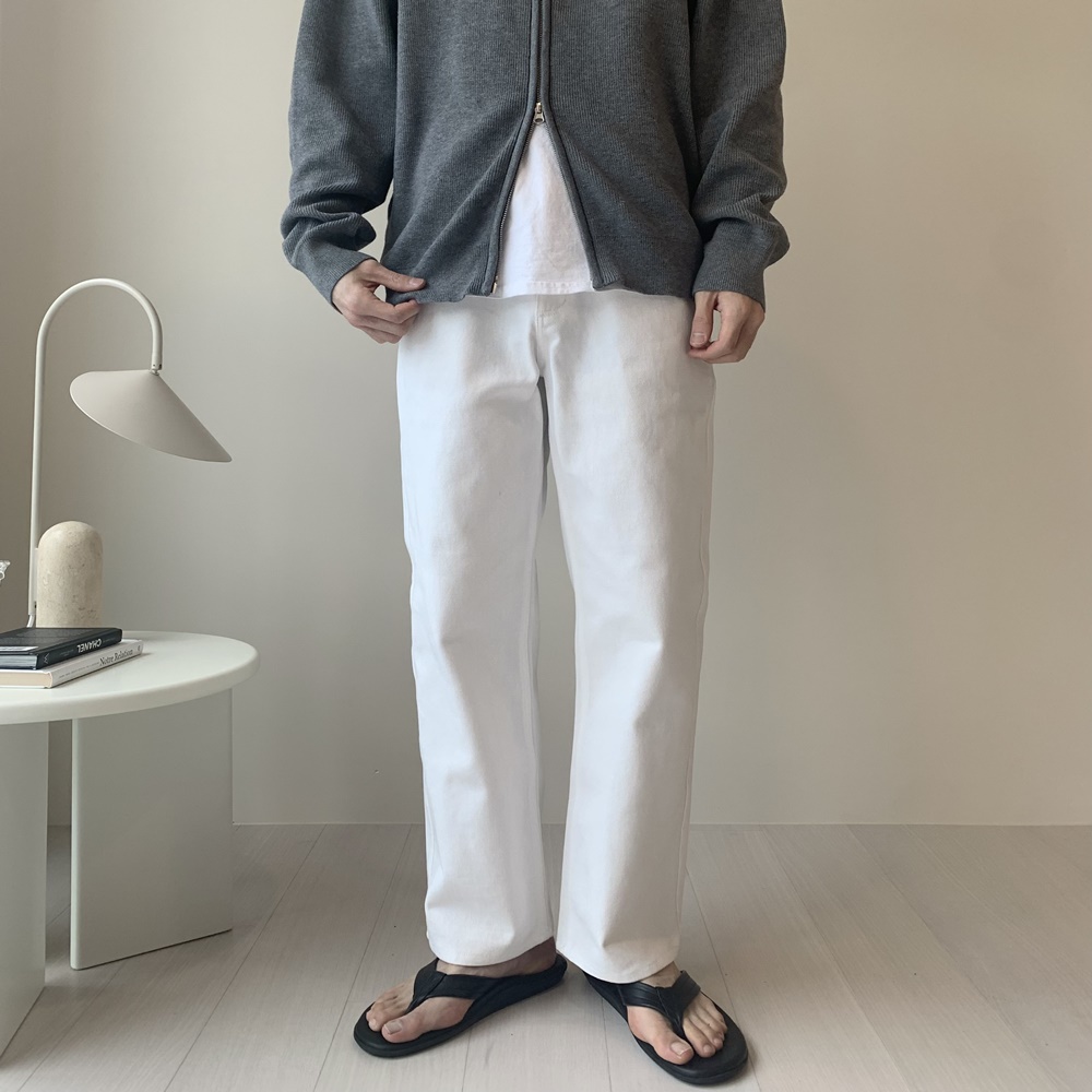 남자와이드청바지 남자화이트진 이미지 2