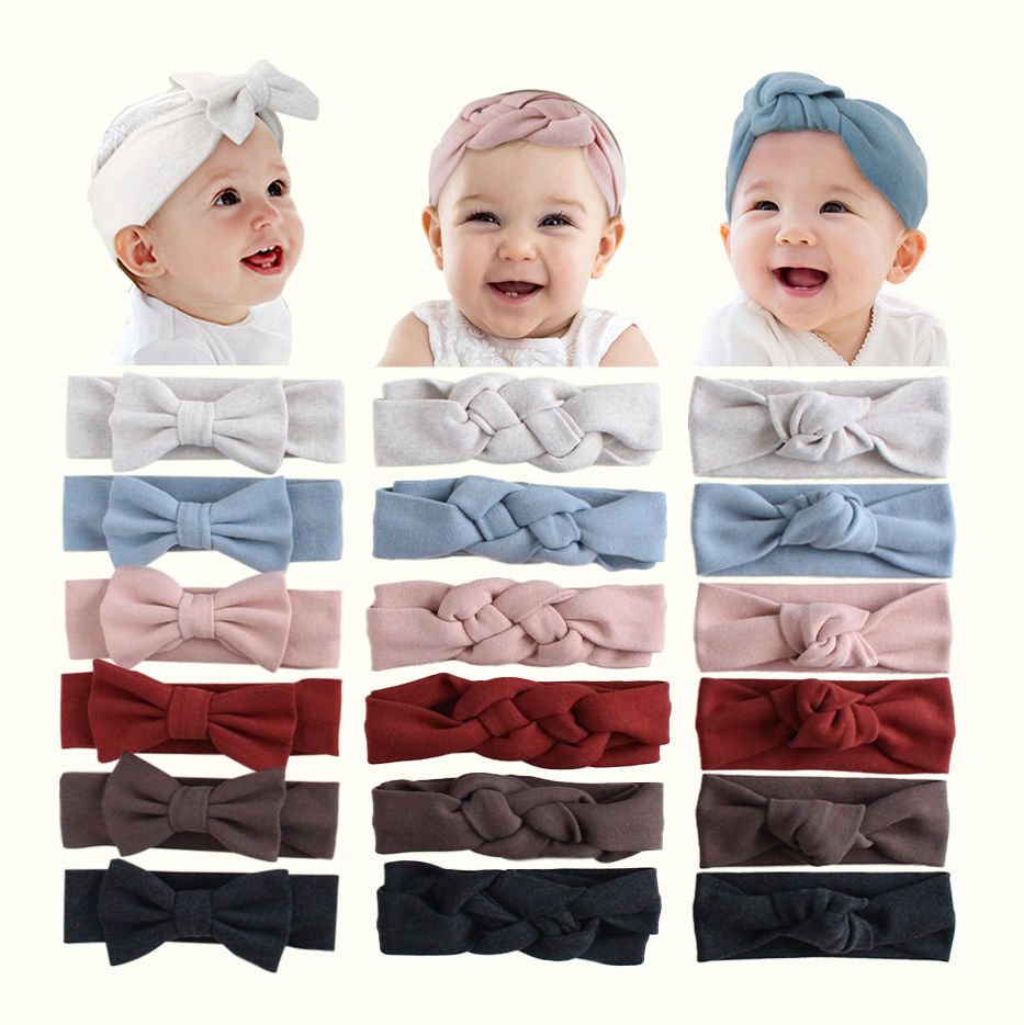 [바니블라썸] 아기헤어밴드 머리띠 신생아 여아 남아 곰돌이 매듭밴드 살구스킨