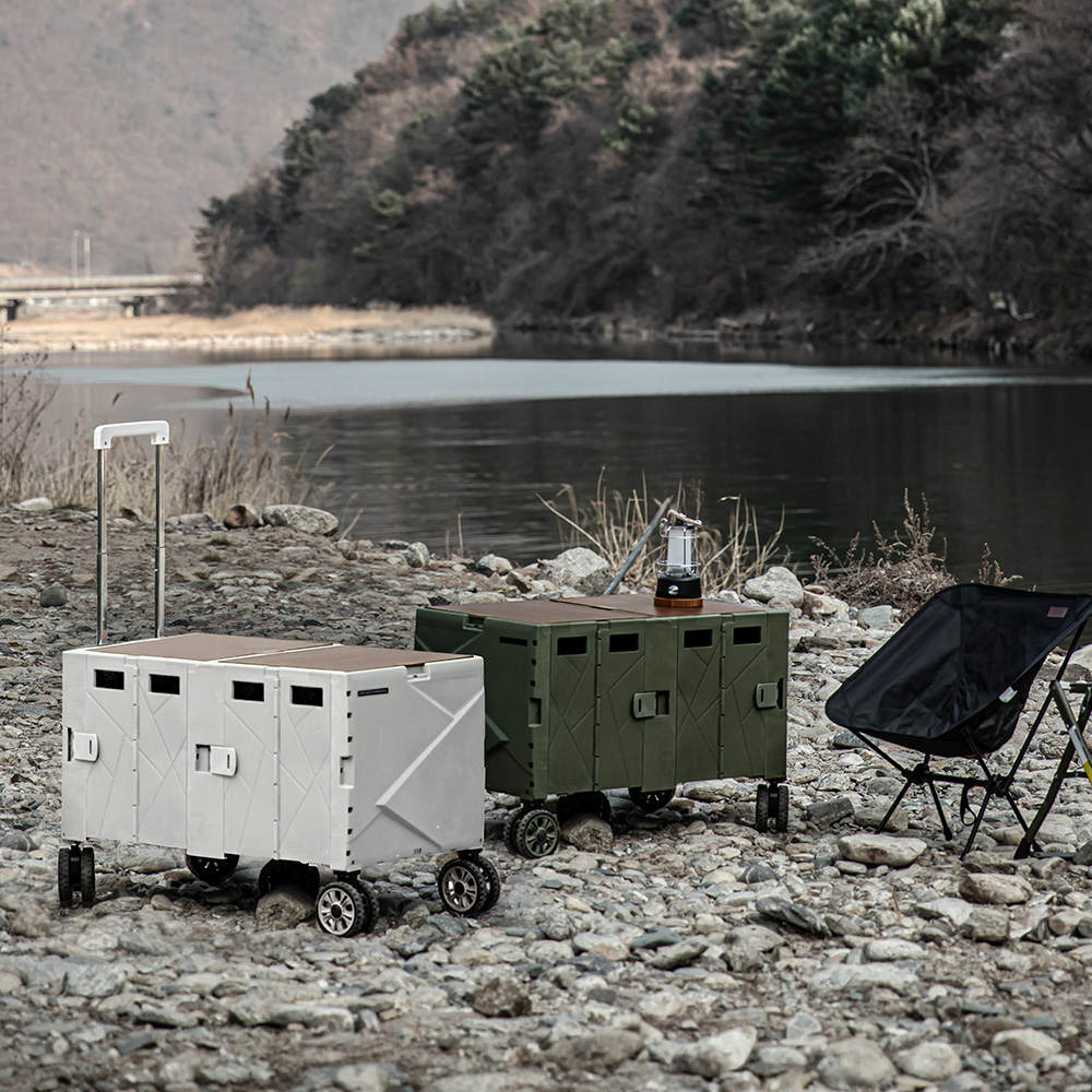 로티캠프 웨건 캠핑 카트 폴딩 접이식 캐리어 수레 FCW-810 아이보리