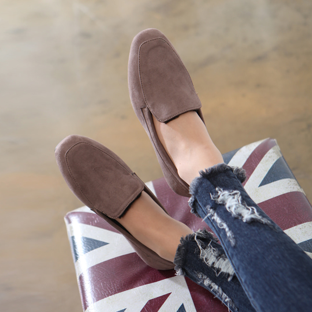 [마지막재고 원가이하] 기모안감 발편한 스웨이드 여성로퍼