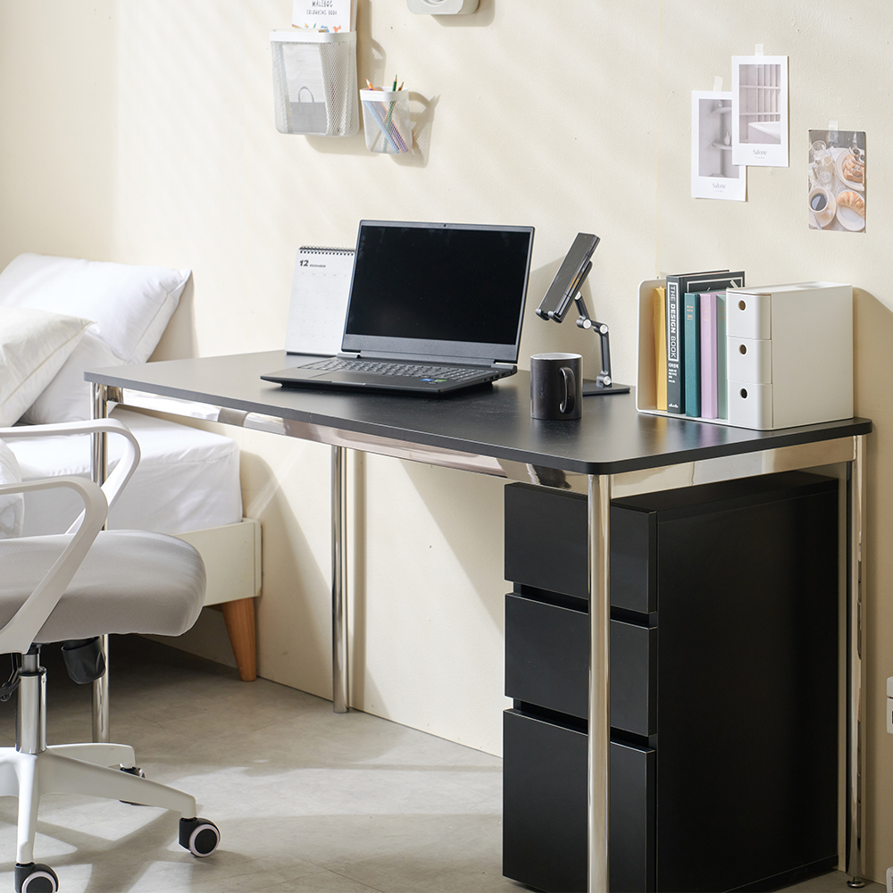 포커스 철제 책상 고등학생 원룸 1200 바닐라크림